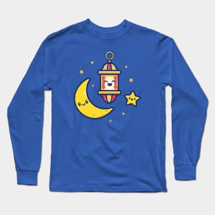 Cute Lamp Lantern With Moon And Star Long Sleeve T-Shirt